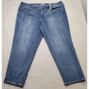 Jessica Simpson Wide Leg Jeans Women's 22W Blue Denim Whiskered Mika Best Friend